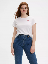 Женская летняя футболка Levi´s с вышитым логотипом 1159762766 (Белый, XL)