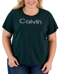 Женская футболка Calvin Klein с логотипом 1159777331 (Зеленый, 0X)