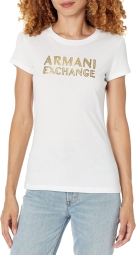 Женская футболка Armani Exchange с логотипом 1159802585 (Белый, XL)