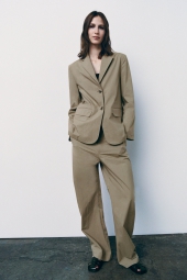 Жіночий костюм ZARA штани та піджак 1159803059 (Бежевий, S)
