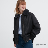 Женская куртка UNIQLO со съемным меховым воротником 1159795504 (Черный, XL)