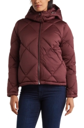 Женская стеганая куртка Calvin Klein с капюшоном 1159800985 (Бордовый, XL)