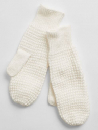 Варежки женские вафельной вязки GAP рукавички 1159760505 (Белый, One size)