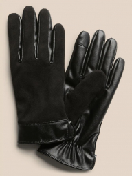 Перчатки кожаные женские Banana Republic 1159762053 (Черный, S/M)