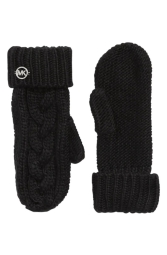 В'язані рукавиці Michael Kors з логотипом 1159793694 (Чорний, One size)