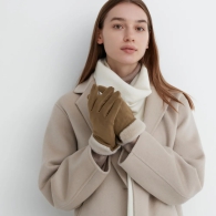 Жіночі рукавички із штучної замші HEATTECH Uniqlo на підкладці із флісу 1159799162 (Коричневий, M)