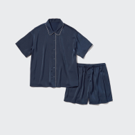 Жіноча піжама Uniqlo комплект сорочка та шорти 1159782240 (Синій, XXL)