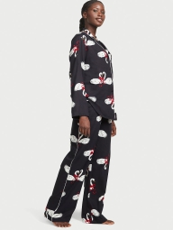 Фланелева жіноча піжама Victoria's Secret сорочка та штани 1159799341 (Чорний, M)