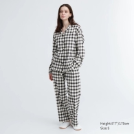 Фланелева піжама Uniqlo комплект сорочка та штани 1159799826 (Білий, XL)