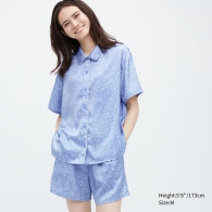Жіноча піжама Uniqlo комплект сорочка та шорти 1159802993 (Блакитний, XXL)