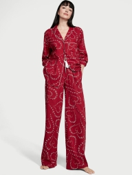 Фланелева жіноча піжама Victoria's Secret сорочка та штани 1159803588 (червоний, S)