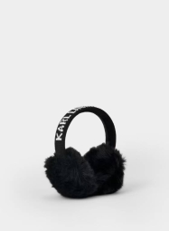 Стильні теплі навушники Karl Lagerfeld з екохутром 1159795314 (Чорний, One size)