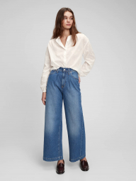 Легкая женская блузка-рубашка GAP c длинным рукавом 1159763899 (Белый, XL)