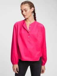 Жіноча блуза GAP на гудзиках з принтом гусіна лапка оригінал