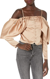 Женская укороченная блуза Guess 1159772814 (Коричневый, XS)