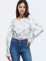 Женская укороченная блуза Levi's с принтом 1159774852 (Белый, XL)