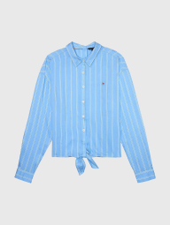 Женская легкая рубашка Tommy Hilfiger с завязками 1159779524 (Голубой, XL)