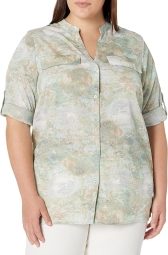 Женская легкая рубашка на пуговицах Calvin Klein 1159793205 (Зеленый, 3X)