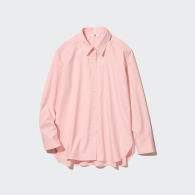 Бавовняна сорочка UNIQLO з довгим рукавом 1159795693 (Рожевий, M)