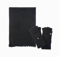 Вязаный комплект Calvin Klein набор шарф и перчатки 1159778583 (Черный, One size)