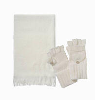 Вязаный комплект Calvin Klein набор шарф и перчатки 1159778588 (Белый, One size)