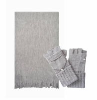 Вязаный комплект Calvin Klein набор шарф и перчатки 1159778769 (Серый, One size)