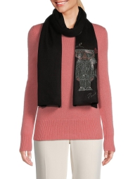 Жіночий трикотажний шарф Karl Lagerfeld Paris 1159801407 (Чорний, One size)