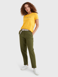 Стильные женские штаны Tommy Hilfiger брюки с ремнем 1159773982 (Хаки, 8)