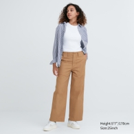 Женские широкие штаны UNIQLO с накладными карманами 1159798592 (Коричневый, L)
