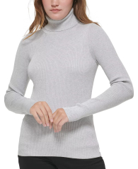 Женский свитер Calvin Klein водолазка в рубчик 1159788927 (Серый, XL)