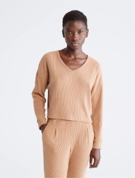 Жіноча кофта Calvin Klein в рубчик 1159793840 (Коричневий, M)