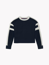 Женский вязаный свитер Tommy Hilfiger кофта 1159762902 (Синий/Белый, XL)