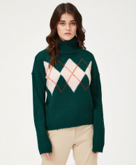Женский вязаный свитер Tommy Hilfiger кофта с воротником 1159762928 (Зеленый, XS)