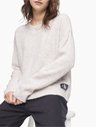 Вязаный женский свитер Calvin Klein с логотипом 1159768948 (Молочный, XL)