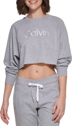 Женский укороченный свитшот Calvin Klein мягкая кофта 1159770347 (Серый, XL)