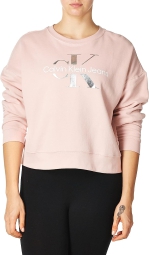 Женский укороченный мягкий свитшот Calvin Klein на флисе 1159796353 (Розовый, 3X)