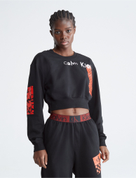 Женский укороченный мягкий свитшот Calvin Klein 1159785669 (Черный, XL)