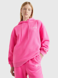 Женское флисовое худи Tommy Hilfiger толстовка с капюшоном 1159777576 (Розовый, XL)