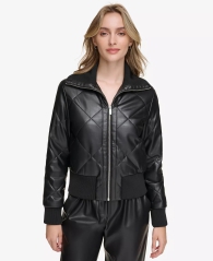 Стьобана куртка зі штучної шкіри Calvin Klein 1159804233 (Чорний, L)