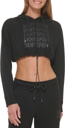 Женское укороченное худи DKNY на флисе 1159803726 (Черный, M)