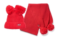 Женский вязаный набор Karl Lagerfeld Paris шапка и шарф 1159793561 (Красный, One size)